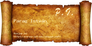 Parag István névjegykártya