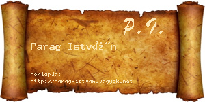 Parag István névjegykártya